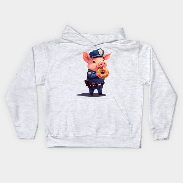 police pig Kids Hoodie by weirdesigns